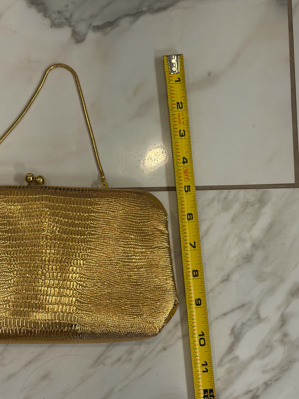 Vintage 1950s Bobbie Jerome Evening Bag Gold Chain Strap Clutch Purse - Picture 6 of 8